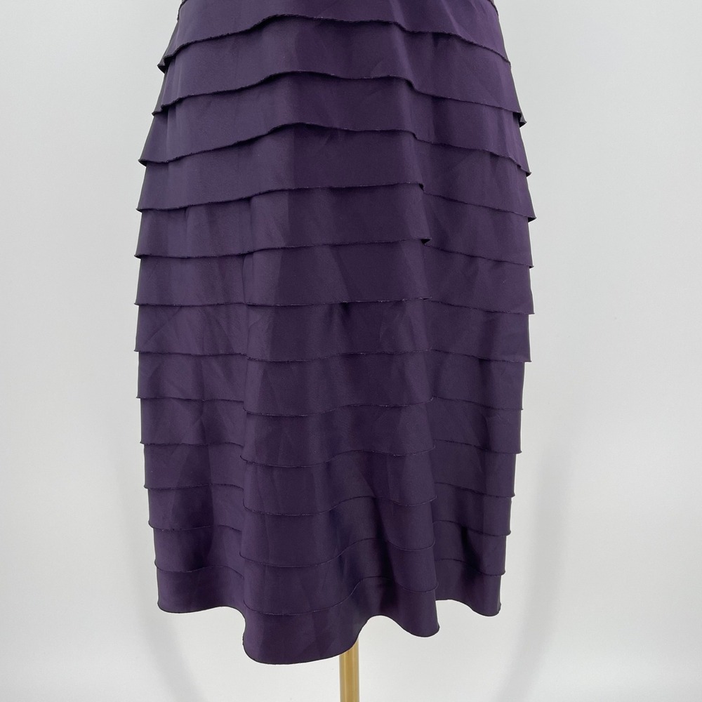 JS Collections Purple Tiered Halter Dress Size 12 Cocktail Wedding Guest Midi - Picture 5 of 11